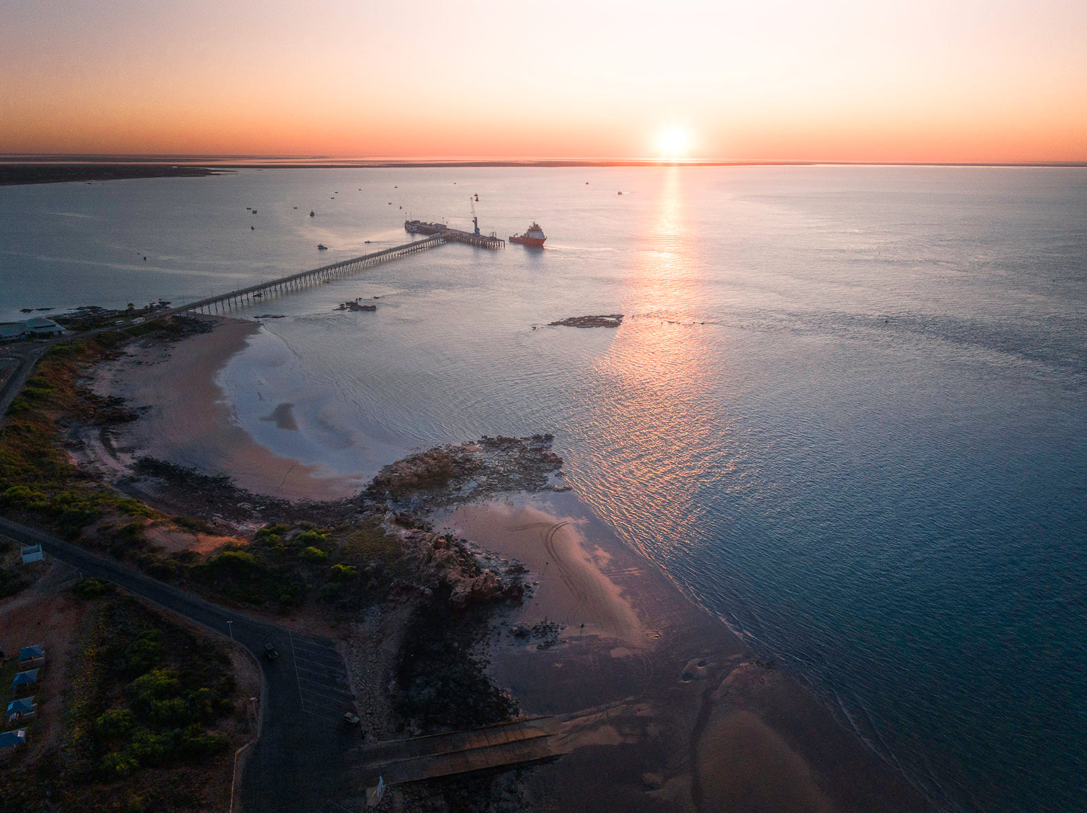 Sunrise photography in Broome port